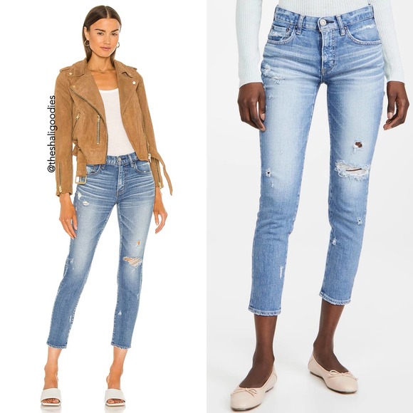 MOUSSY Gleedsville Skinny Jeans Blue Distressed Faded Denim